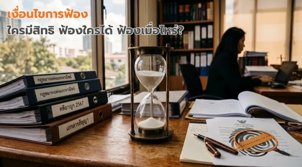 นาฬิกาทรายและเอกสารศาลสื่อถึงอายุความในการฟ้องคดีชู้สาว