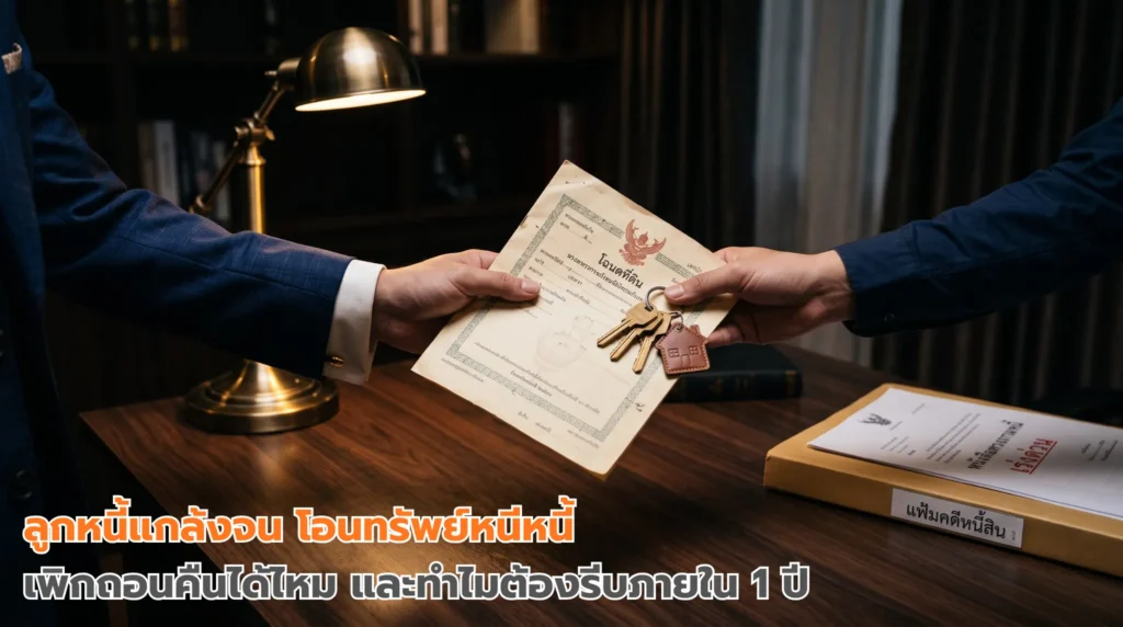 ลูกหนี้โอนทรัพย์หนีหนี้ ส่งมอบโฉนดที่ดินและกุญแจบ้านให้ผู้อื่นหลังถูกทวงถาม